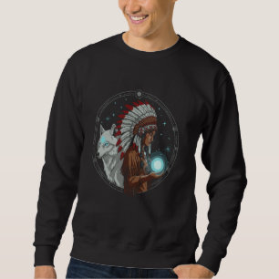 Sudadera Día del orgullo tribal lobo amerindio americano