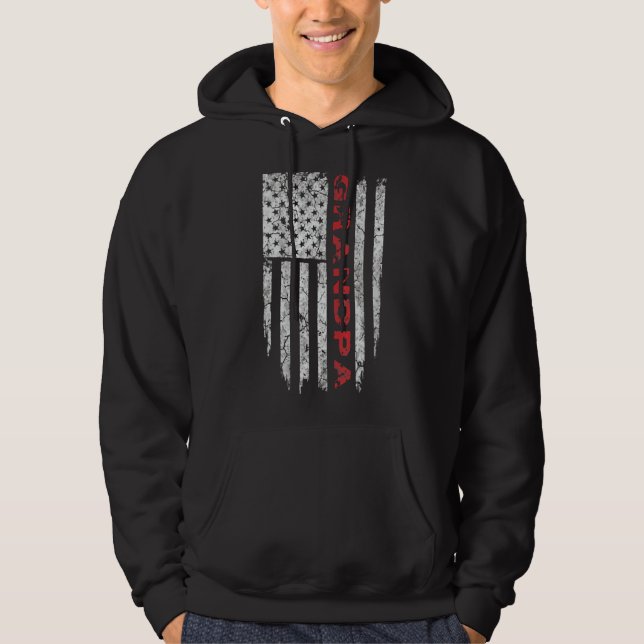 Sudadera Día del Padre de la Bandera Americana Abuelo (Anverso)