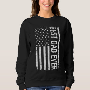 Sudadera Día del Padre Mejor Padre con bandera norteamerica