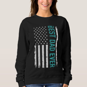 Sudadera Día del Padre Mejor Padre con bandera norteamerica