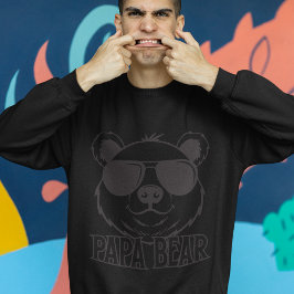 Sudadera Día del padre | Oso PaPa | Black ON Black Modern