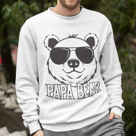Sudadera Día del padre | Oso PaPa | Moderno blanco negro