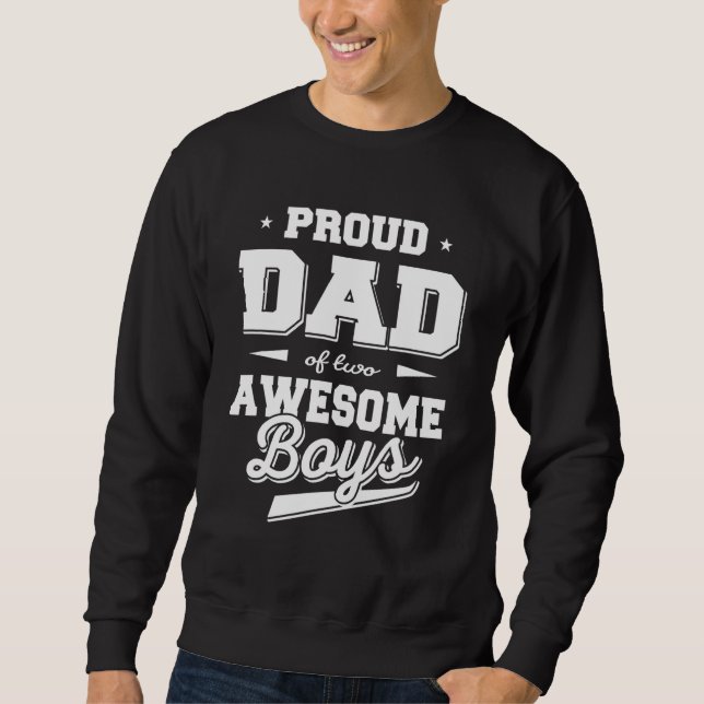 Sudadera Día del Padre Padre orgulloso padre de dos asombro (Anverso)