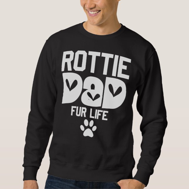 Sudadera Día Del Padre Rottie Mamá Fur Life Rottweiler Papá (Anverso)