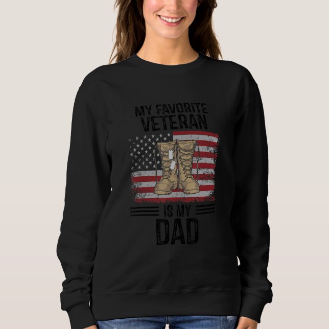 Sudadera Día del Padre Veteranos Mi Veterano Favorito Es Mi (Anverso)