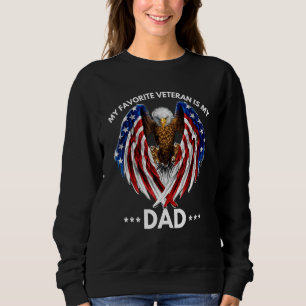 Sudadera Día del Padre Veteranos Mi Veterano Favorito Es Mi