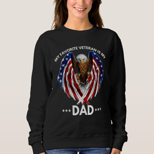Sudadera Día del Padre Veteranos Mi Veterano Favorito Es Mi (Anverso)