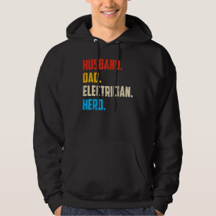 Sudadera Día del Padre Vintage Esposo Papá Electricista Hér