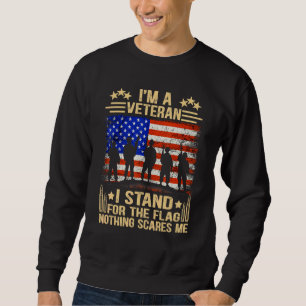 Sudadera Día Del Padres Soy Veterano Y Defiendo La Bandera 