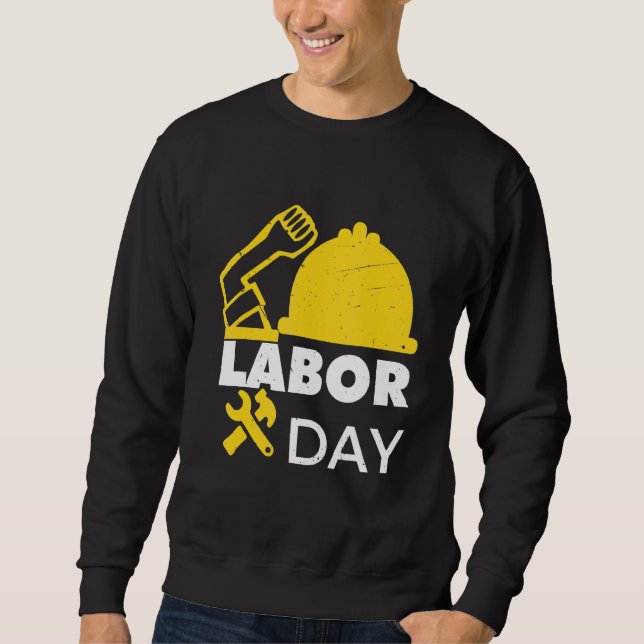 Sudadera Día del Trabajo feliz trabajador de un sindicato f (Anverso)