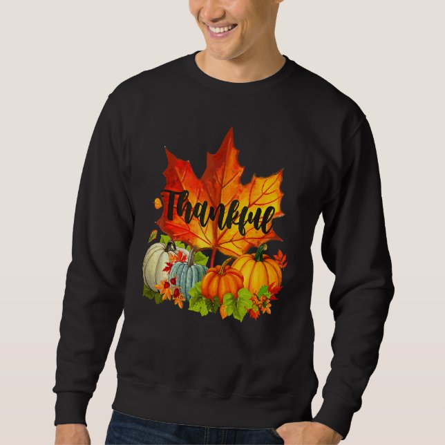 Sudadera Día Feliz de Acción de Gracias Otoño Hojas de Arce (Anverso)