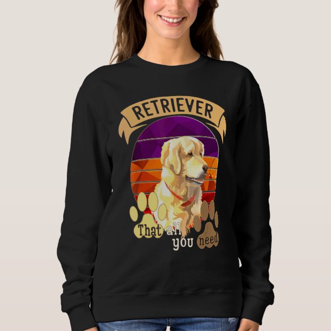 Sudadera Día Internacional del Perro con Arte de Retriever  (Anverso)