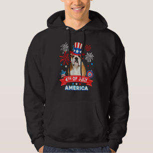 Sudadera Día Patriótico del 4 de Julio English Bulldog Perr