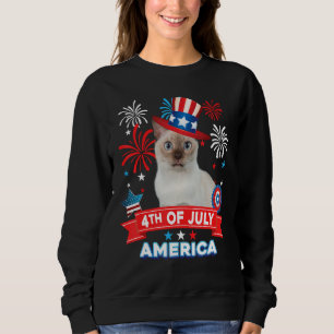 Sudadera Día Patriótico del 4 de Julio Gato Tonquinés Indep