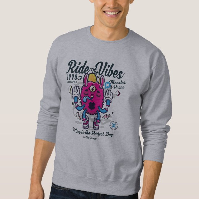 Sudadera Día perfecto para estar feliz | Monstruo gracioso  (Anverso)