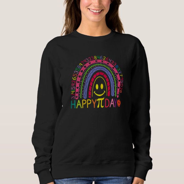 Sudadera Día Pi Matemáticas del Arcoiris Gracioso Feliz Día (Anverso)