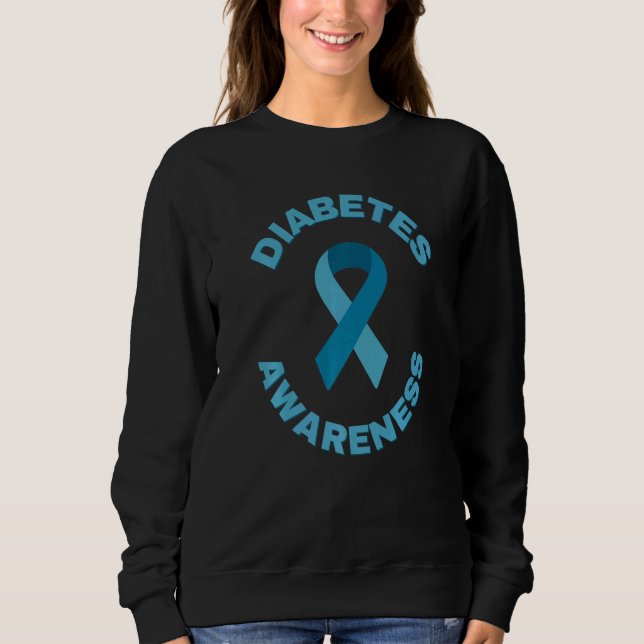 Sudadera Diabetes Awareness Grey Blue Ribbon World Diabetes (Anverso)