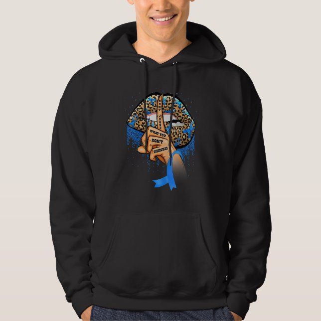Sudadera Diabetes Awareness Leopard Lips Blue Ribbon Warrio (Anverso)