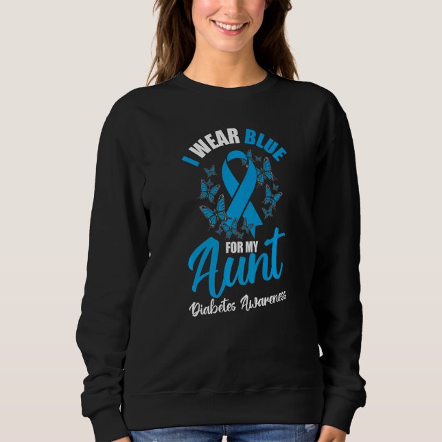 Sudadera Diabetes Awareness November I Wear Blue For My Aun (Anverso)
