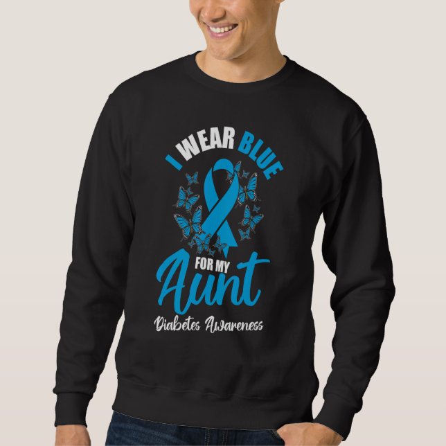 Sudadera Diabetes Awareness November I Wear Blue For My Aun (Anverso)