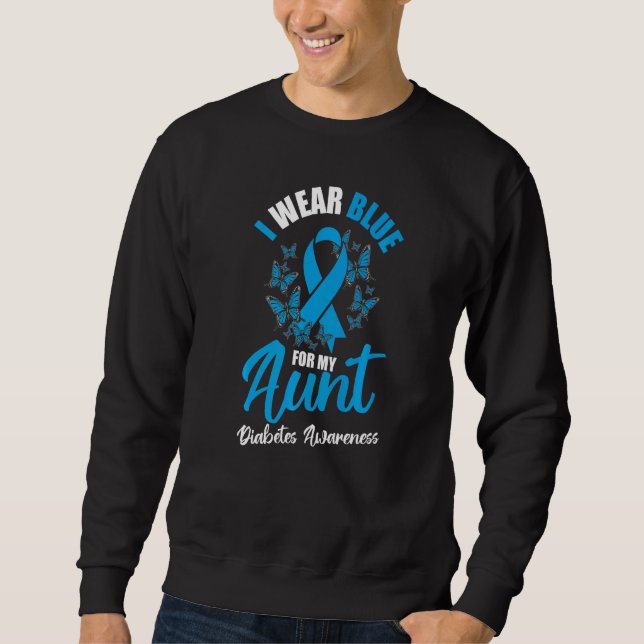 Sudadera Diabetes Awareness November I Wear Blue For My Aun (Anverso)
