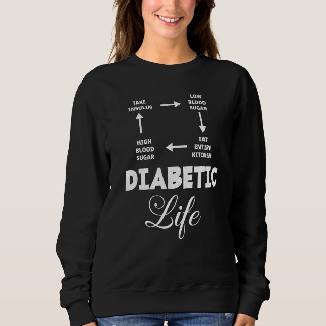 Sudadera Diabetic Life Diabetes T1D Diabetes Awareness   (Anverso)