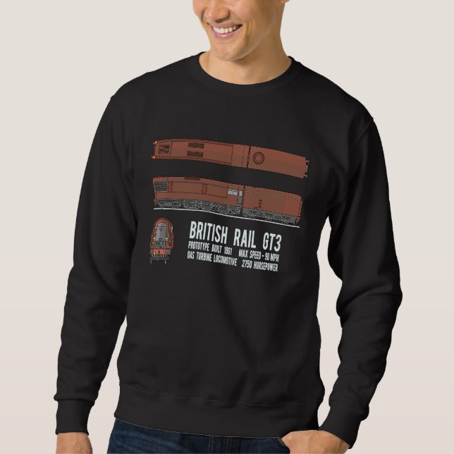 Sudadera Diagrama del tren locomotora British Rail GT3 (Anverso)