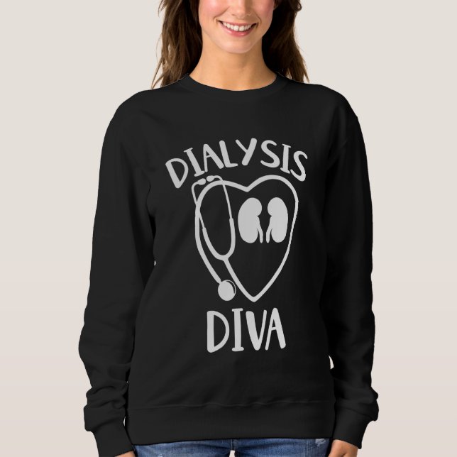 Sudadera Diálisis Diva Enfermera de riñón Estetioscopio Diá (Anverso)