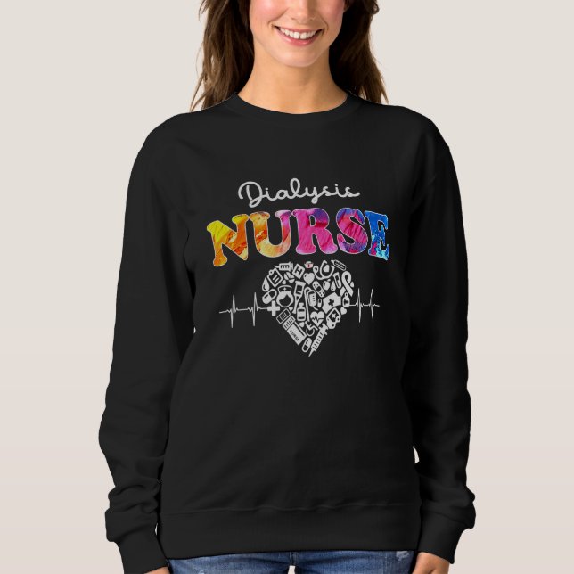 Sudadera Diálisis Enfermera Watercol Amor Estetioscopio Rn (Anverso)