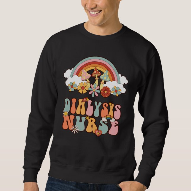 Sudadera Dialysis Nurse Nephrology Nursing Groovy Retro Rai (Anverso)