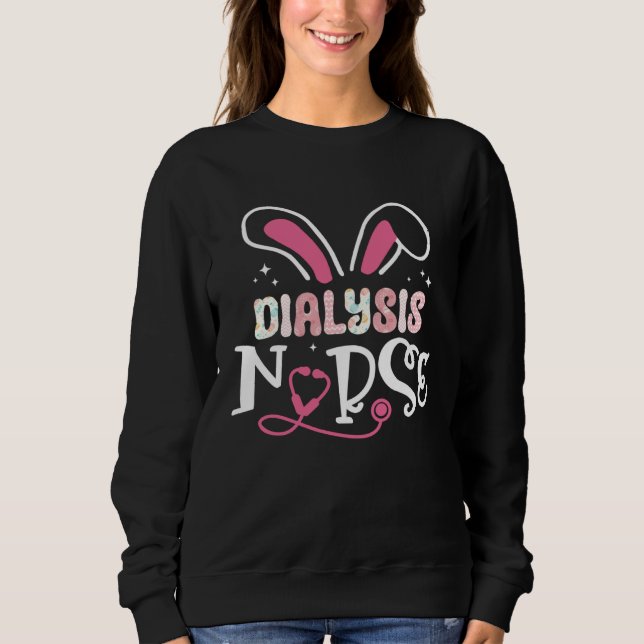 Sudadera Dialysis Nurse Stethoscope Bunny Ears Love Rabbit  (Anverso)
