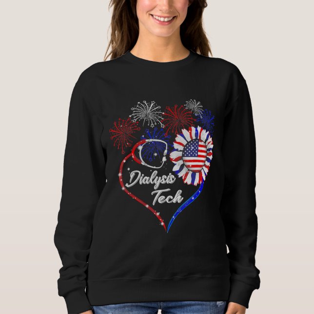 Sudadera Dialysis Tech Stethoscope Firework Sunflower Ameri (Anverso)