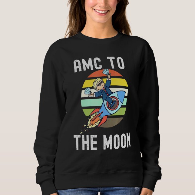 Sudadera Diamond Hands Amcwallstreetbets Amc Apes Amc To (Anverso)