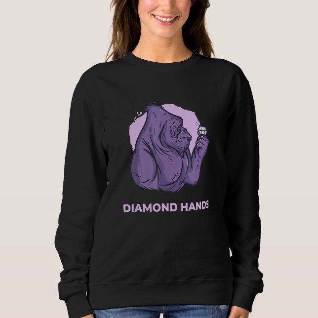Sudadera Diamond Hands Millionaire Feg Token Hodl Gorilla H (Anverso)