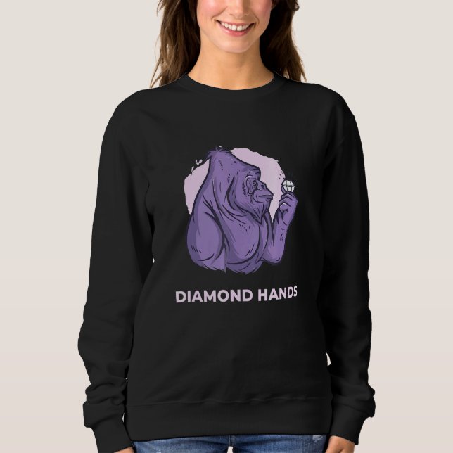 Sudadera Diamond Hands Millionaire Feg Token Hodl Gorilla H (Anverso)