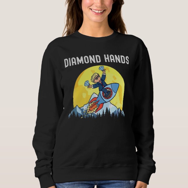 Sudadera Diamond Hands Wallstreetbets Amc To The Moon Meme (Anverso)
