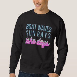 Sudadera Días De Verano Lago Rayos De Sol Ondas De Barco De