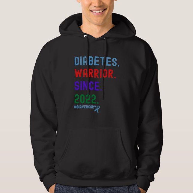 Sudadera Diaversary Diabetes Warrior Since 2022 (Anverso)