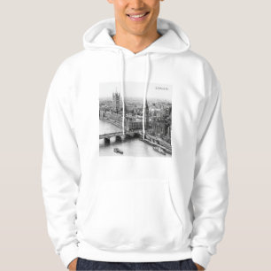 Sudadera Dibujo a lápiz en negro y blanco de Londres