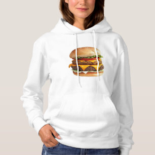 Sudadera Dibujo acuarela de una hamburguesa de queso