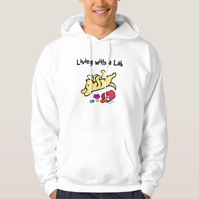 Sudadera Dibujo animado amarillo divertido de Labrador (Anverso)