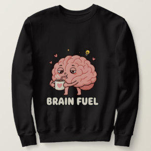 Sudadera Dibujo animado de café combustible cerebral lindo