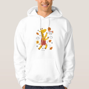 Sudadera Dibujo animado de jirafa linda jugando baloncesto