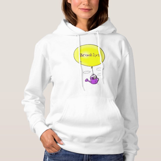 Sudadera Dibujo animado de ratón lindo en regadera con glob (Anverso)