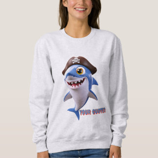 Sudadera Dibujo animado de tiburón pirata lindo – Ilustraci