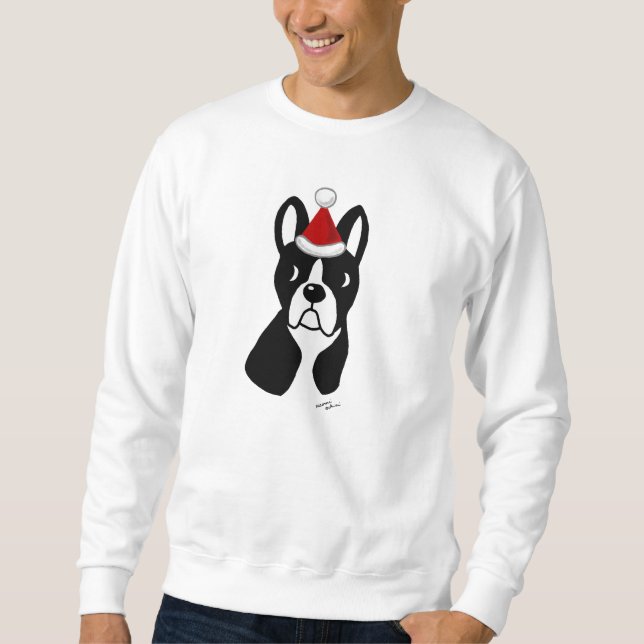 Sudadera Dibujo animado del navidad de Boston Terrier (Anverso)