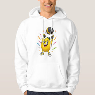 Sudadera Dibujo animado divertido de limón levantando pesas