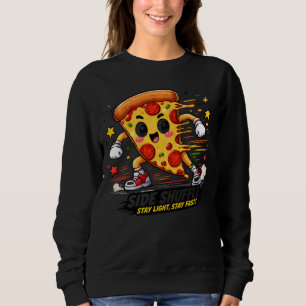 Sudadera Dibujo animado divertido de una mascota de pizza l