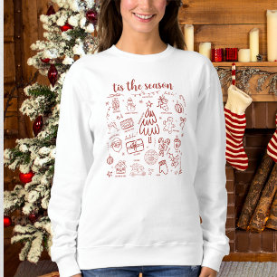 Sudadera Dibujo caprichoso a mano en rojo