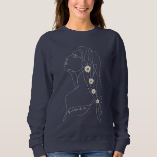 Sudadera Dibujo de arte de línea de mujer - Bloom donde est